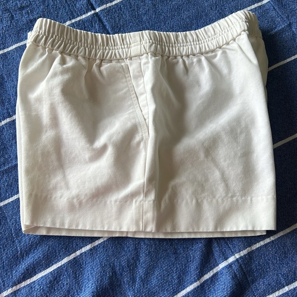 J.crew white cotton shorts size 10 elastic waste w/ front pockets - Picture 3 of 4